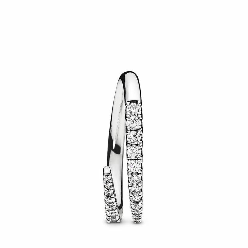 Pandora Shooting Star Stackable Ring Ireland - Sterling Silver/Cubic Zirconia - 867152CEV